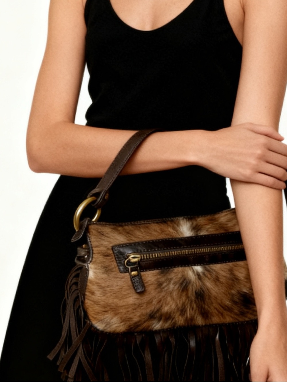 Innue Italian Cow Hide Fringe Leather bag